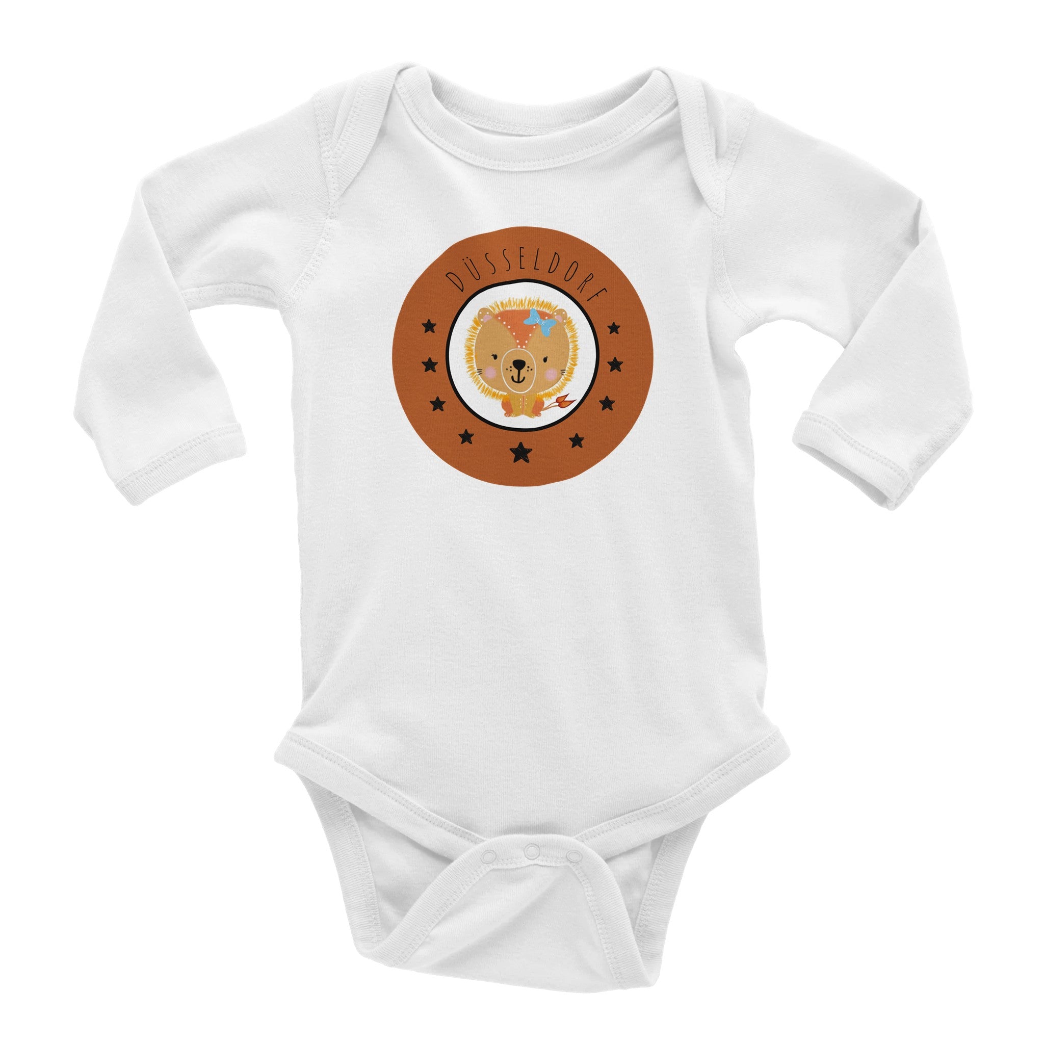 Düsseldorf Kleine Löwin Klassischer langärmliger Baby-Strampler