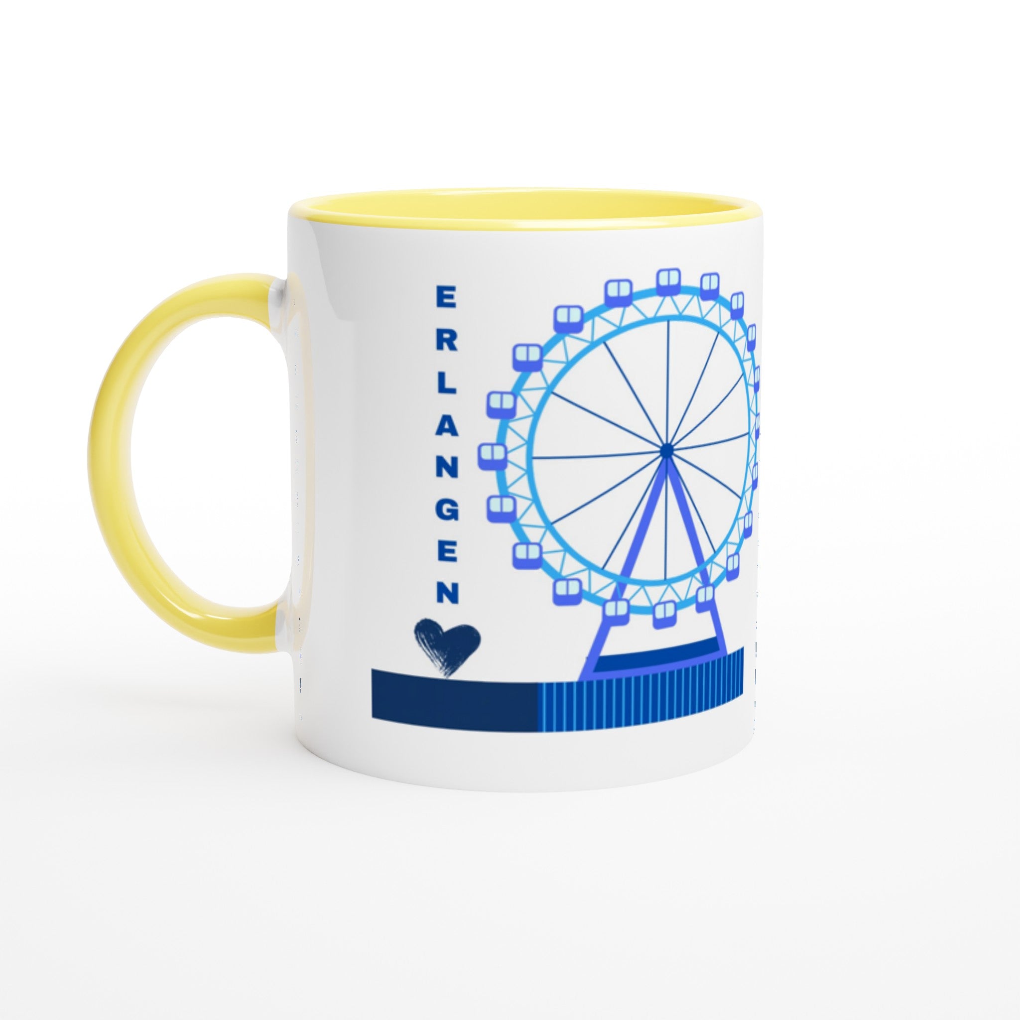 Erlangen Weiße Keramiktasse 11oz mit Farbe an der Innenseite