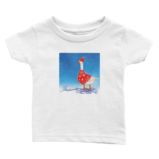 Monheim am Rhein „Gans“ - Weiße Edelstahl-Wasserflasche (17oz) - Klassisches Baby-T-Shirt mit Rundhalsausschnitt