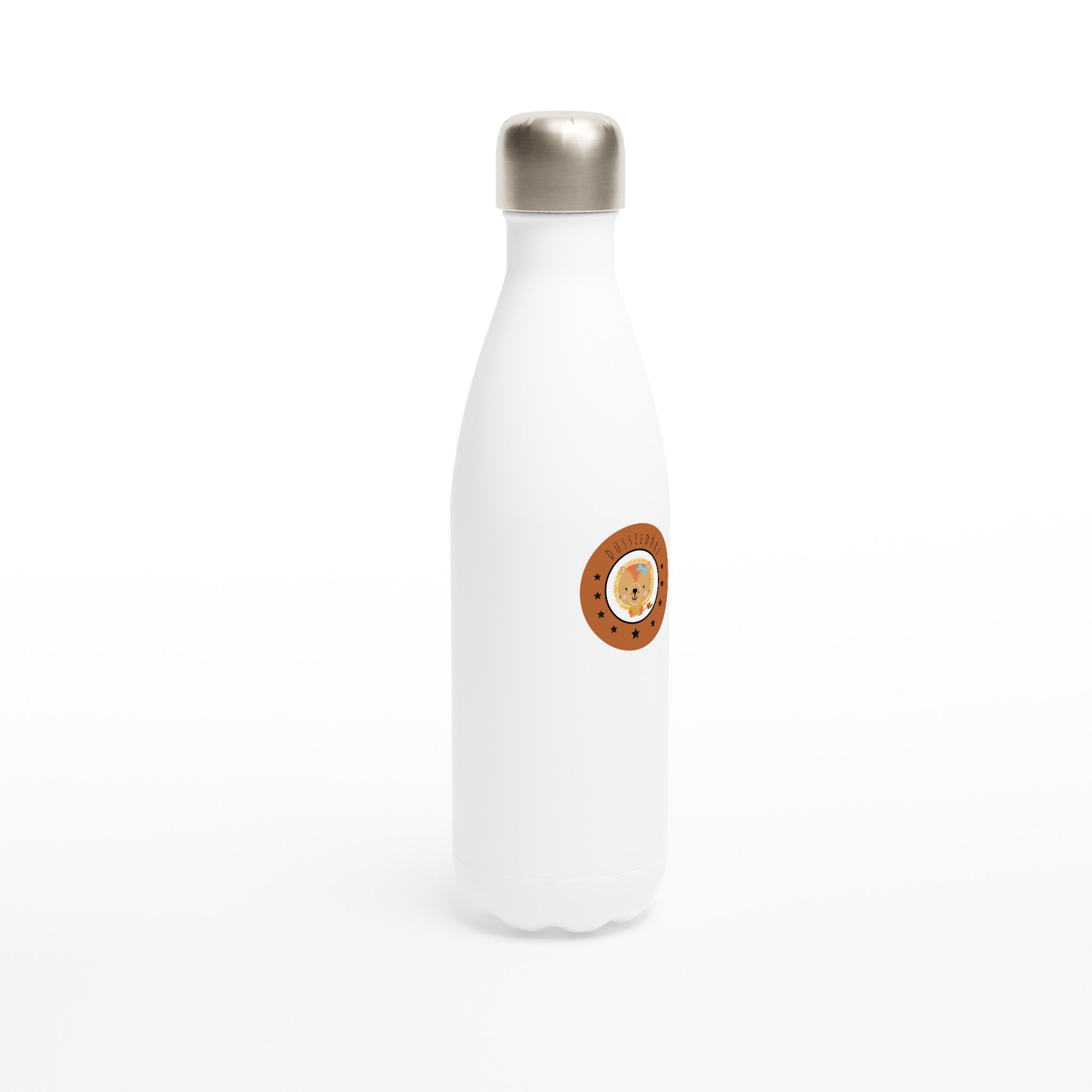 Düsseldorf Kleine Löwin Weiße Edelstahl-Wasserflasche (17oz)