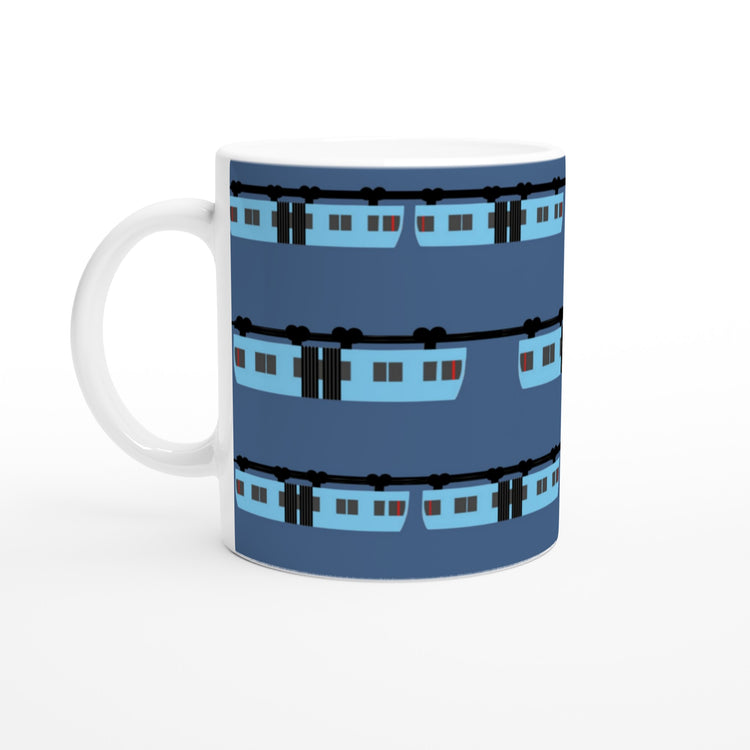 Wuppertal „Blaue Schwebebahn“ Weiße Keramiktasse