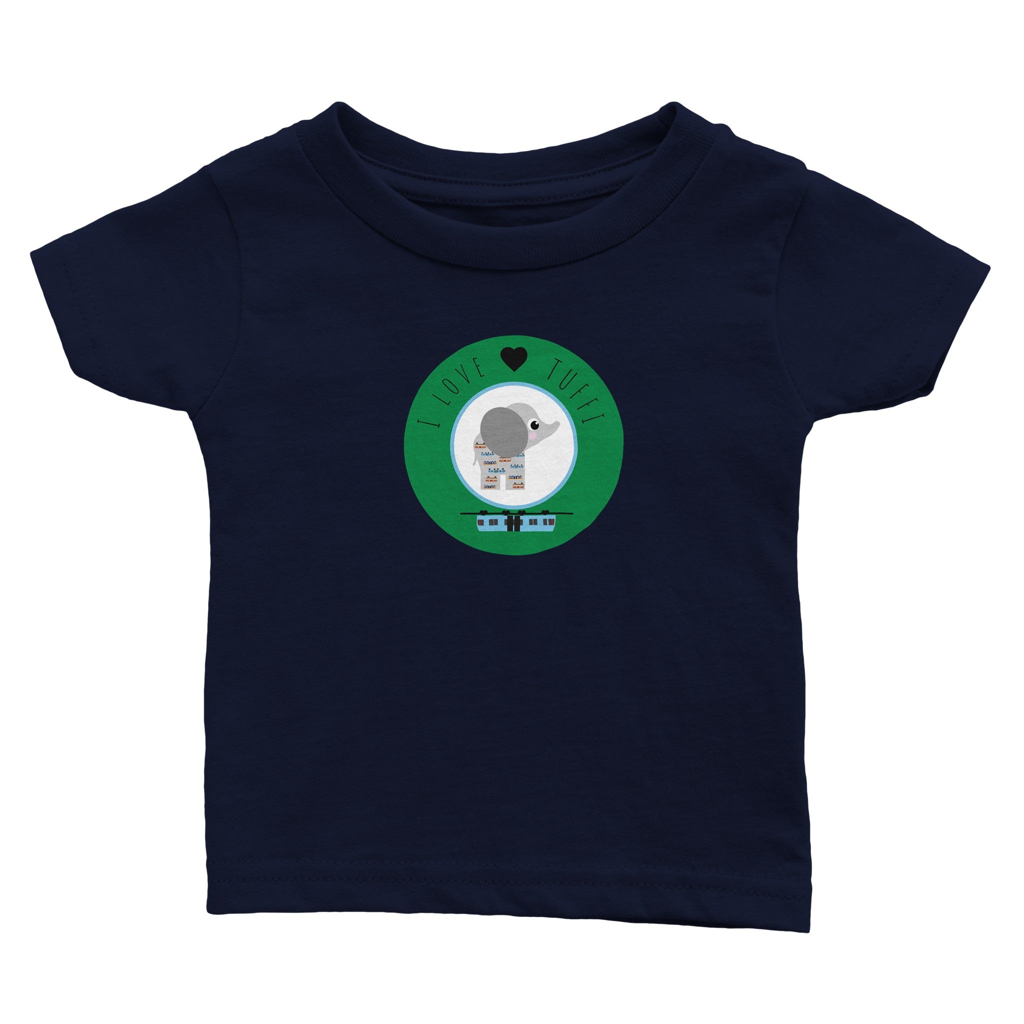 Wuppertal „I love Tuffi“ Klassisches Baby-T-Shirt mit Rundhalsausschnitt