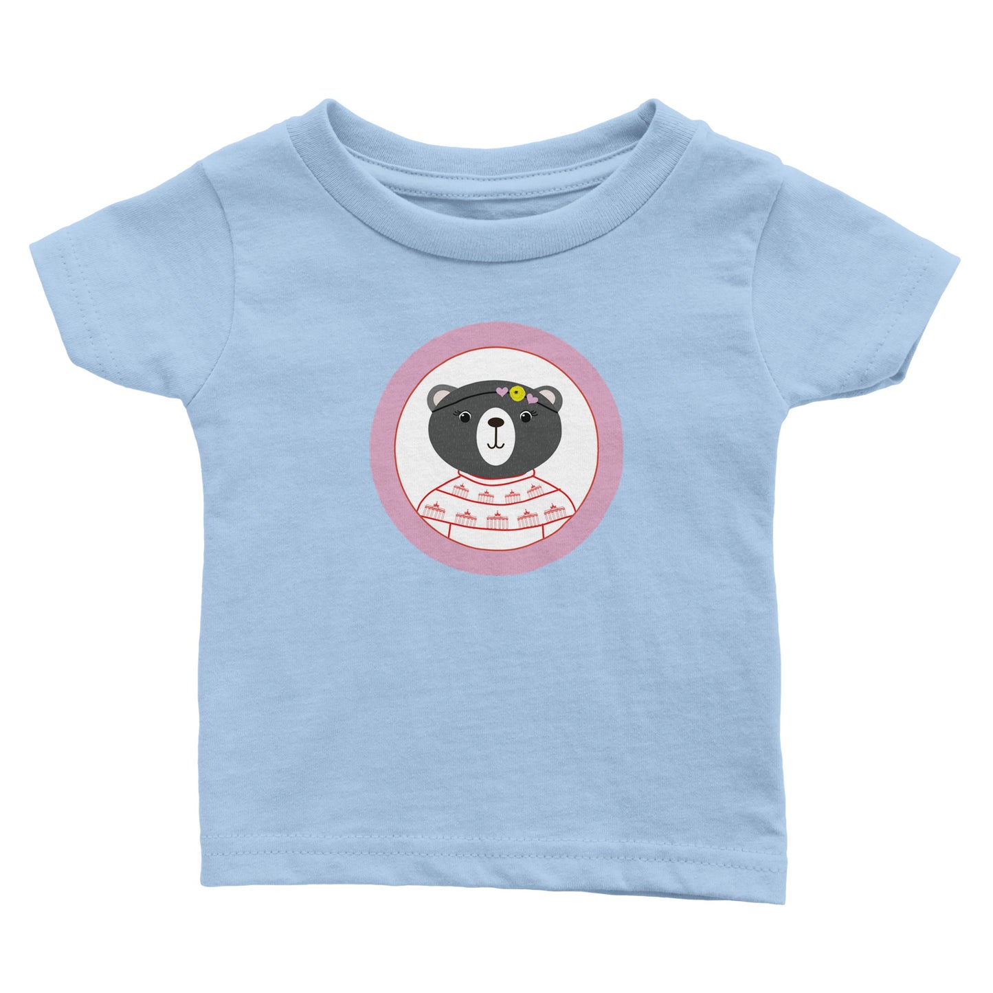 Berlin Kleine Bärin Klassisches Baby-T-Shirt mit Rundhalsausschnitt