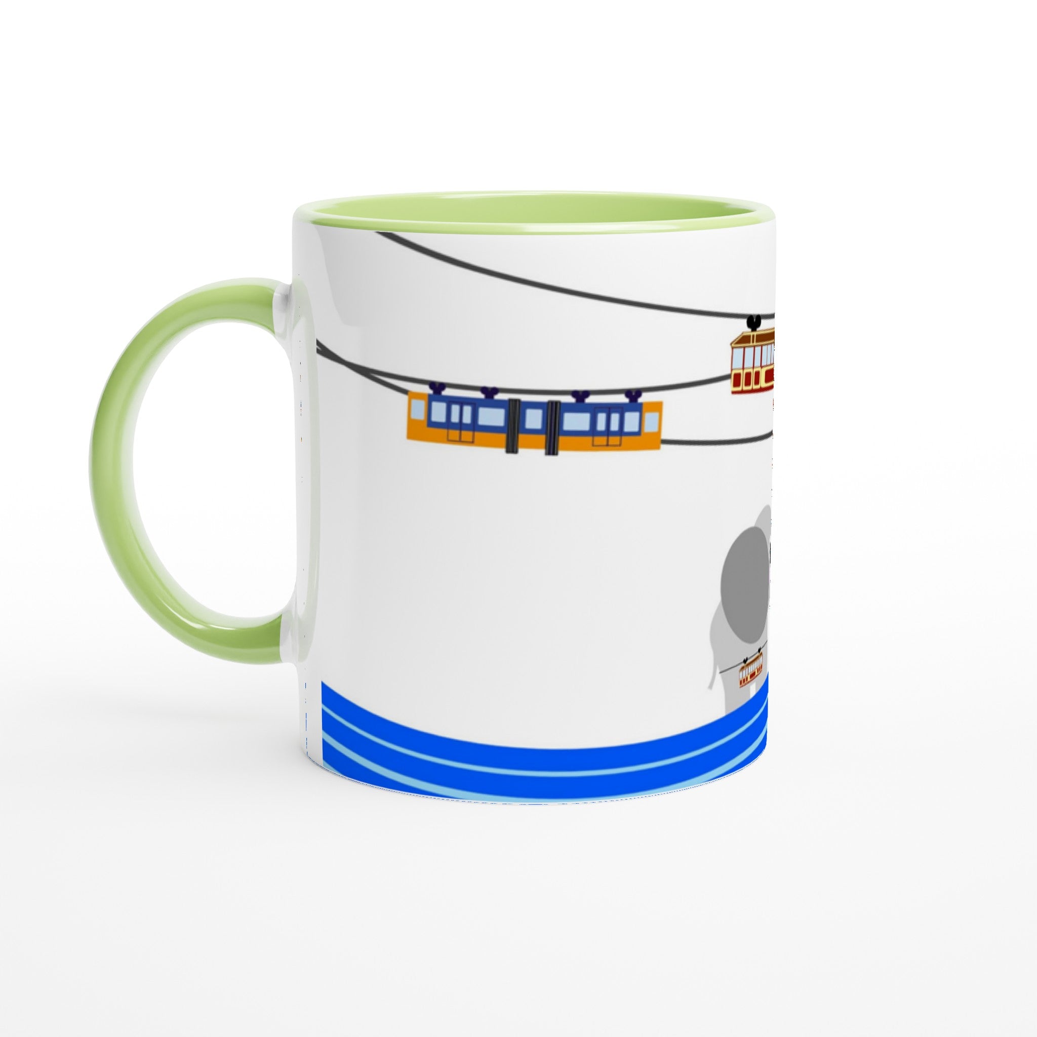 Weiße Keramiktasse 11oz mit Farbe an der Innenseite