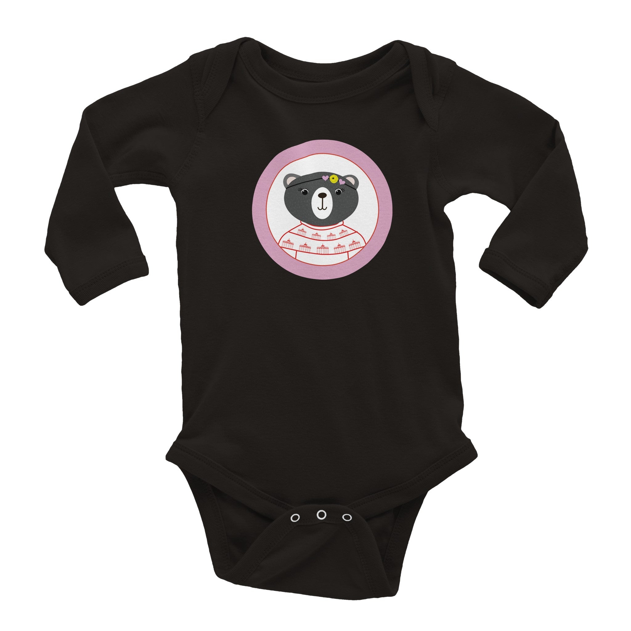 Berlin Kleine Bärin Klassischer langärmliger Baby-Strampler