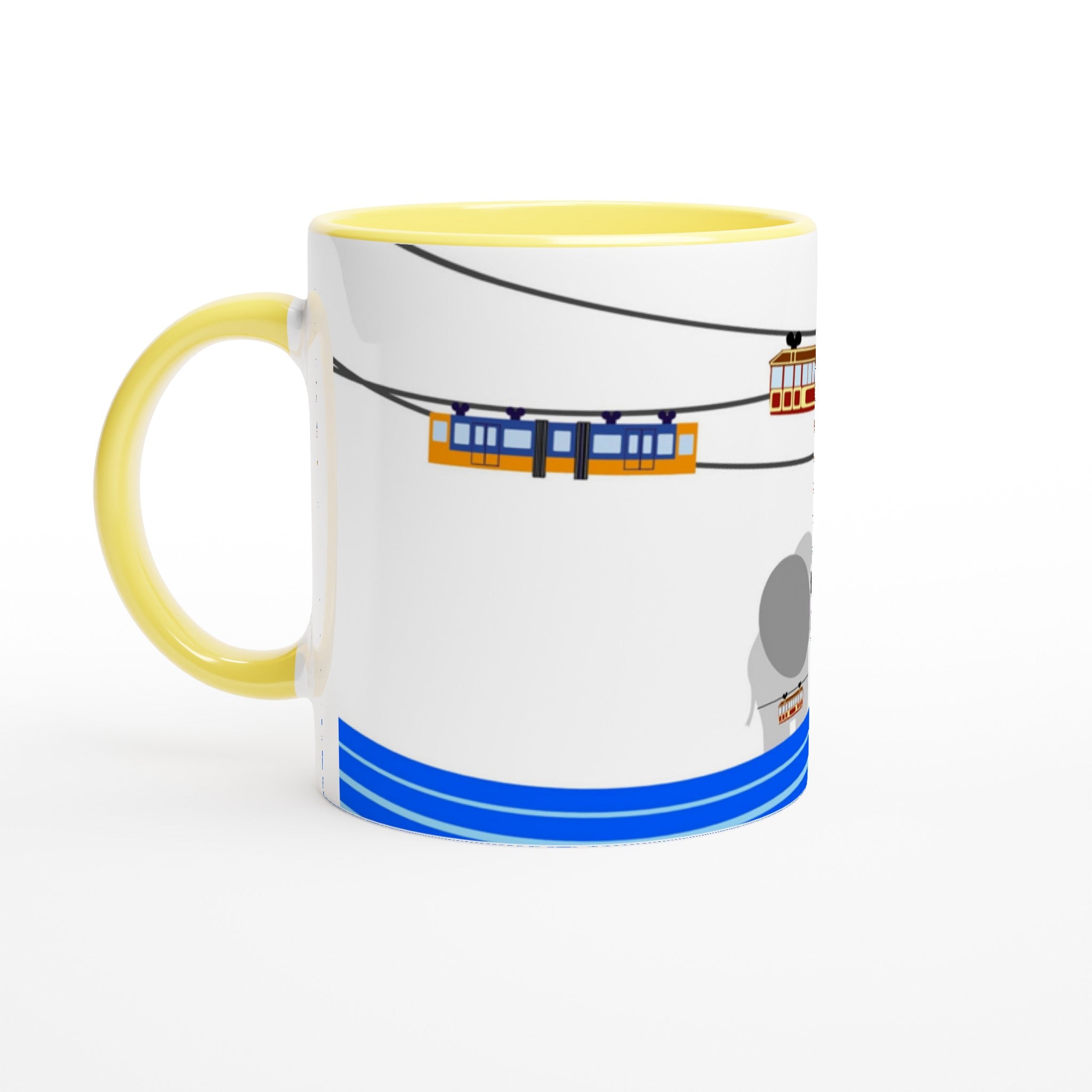 Weiße Keramiktasse 11oz mit Farbe an der Innenseite