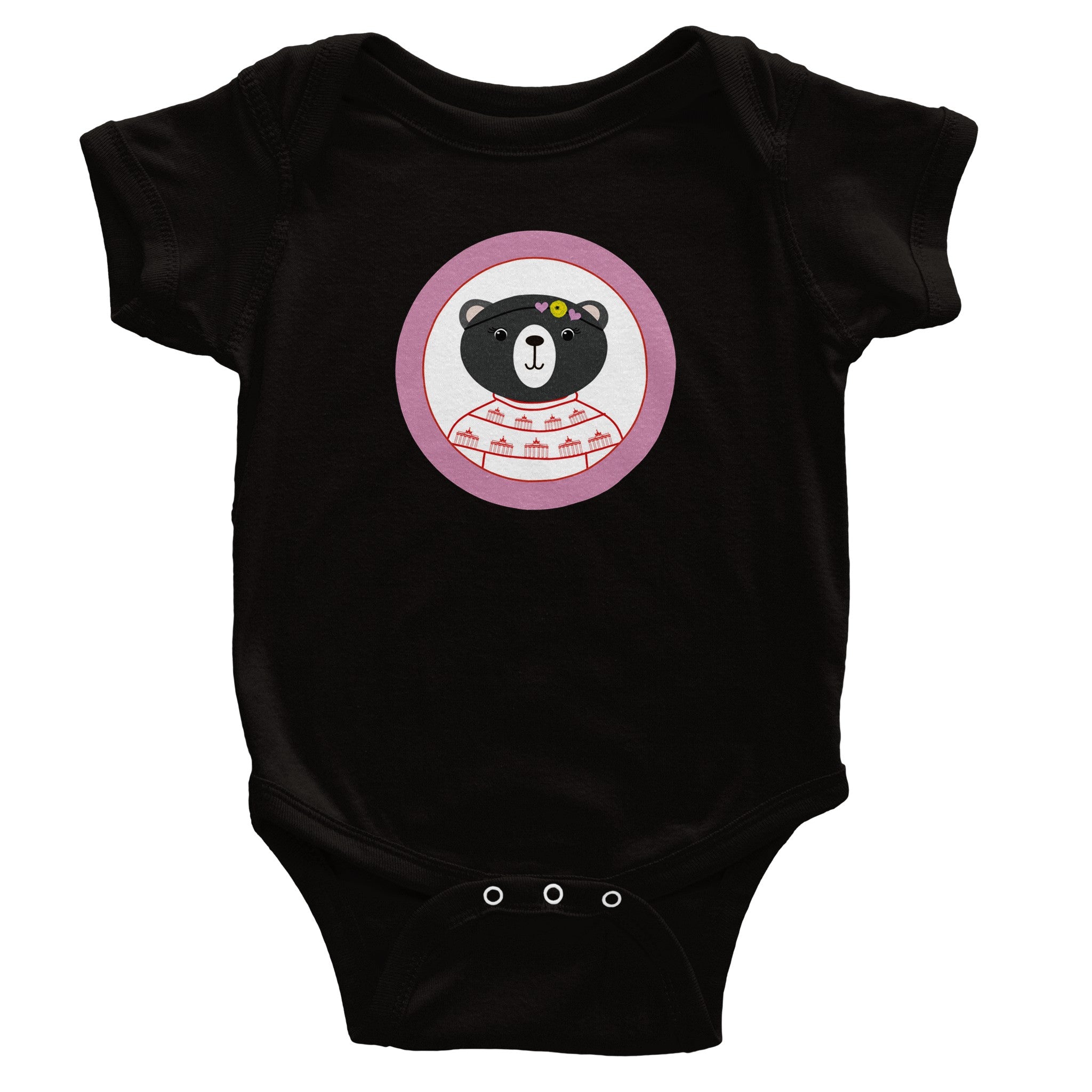 Berlin Kleine Bärin Klassischer kurzärmeliger Baby-Strampler