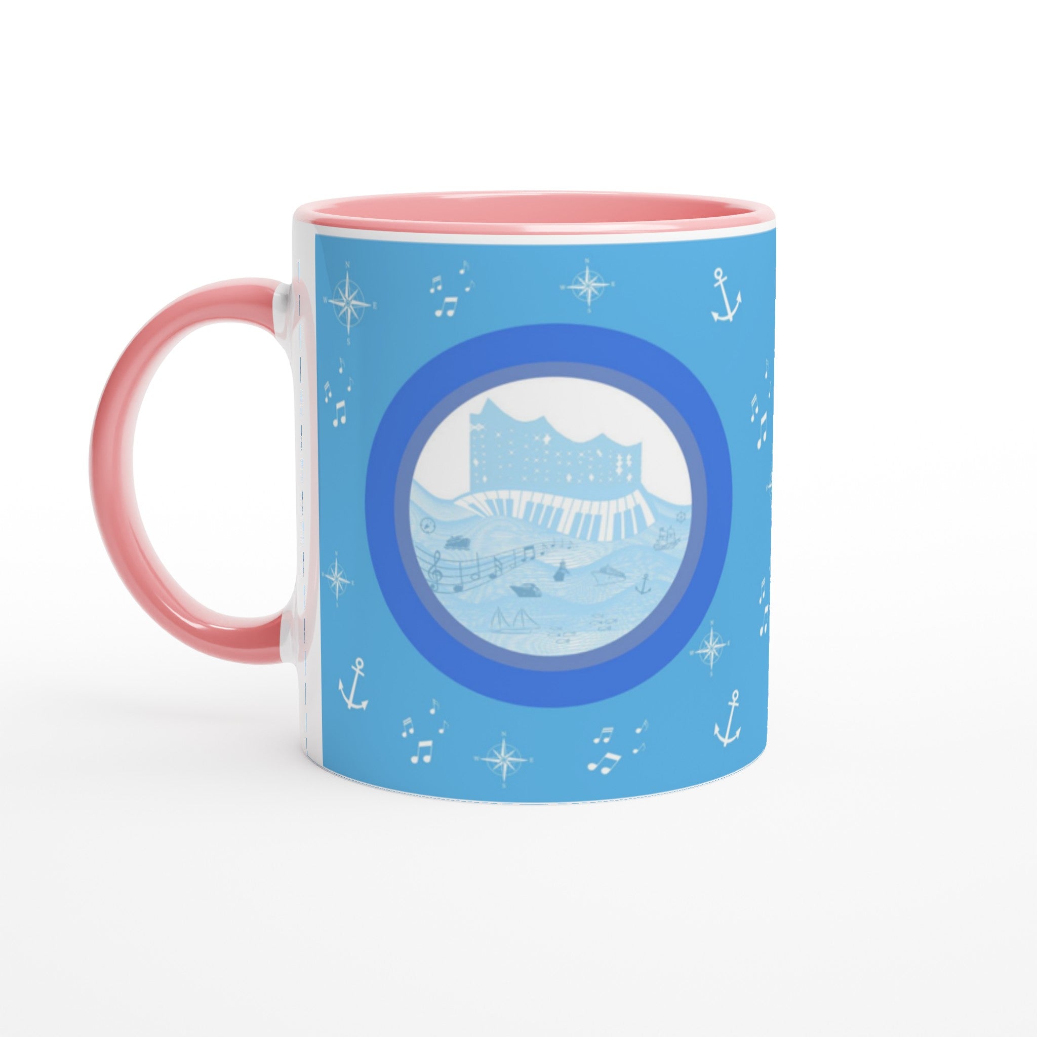 Elbphilharmonie Hamburg Weiße Keramiktasse 11oz mit Farbe an der Innenseite