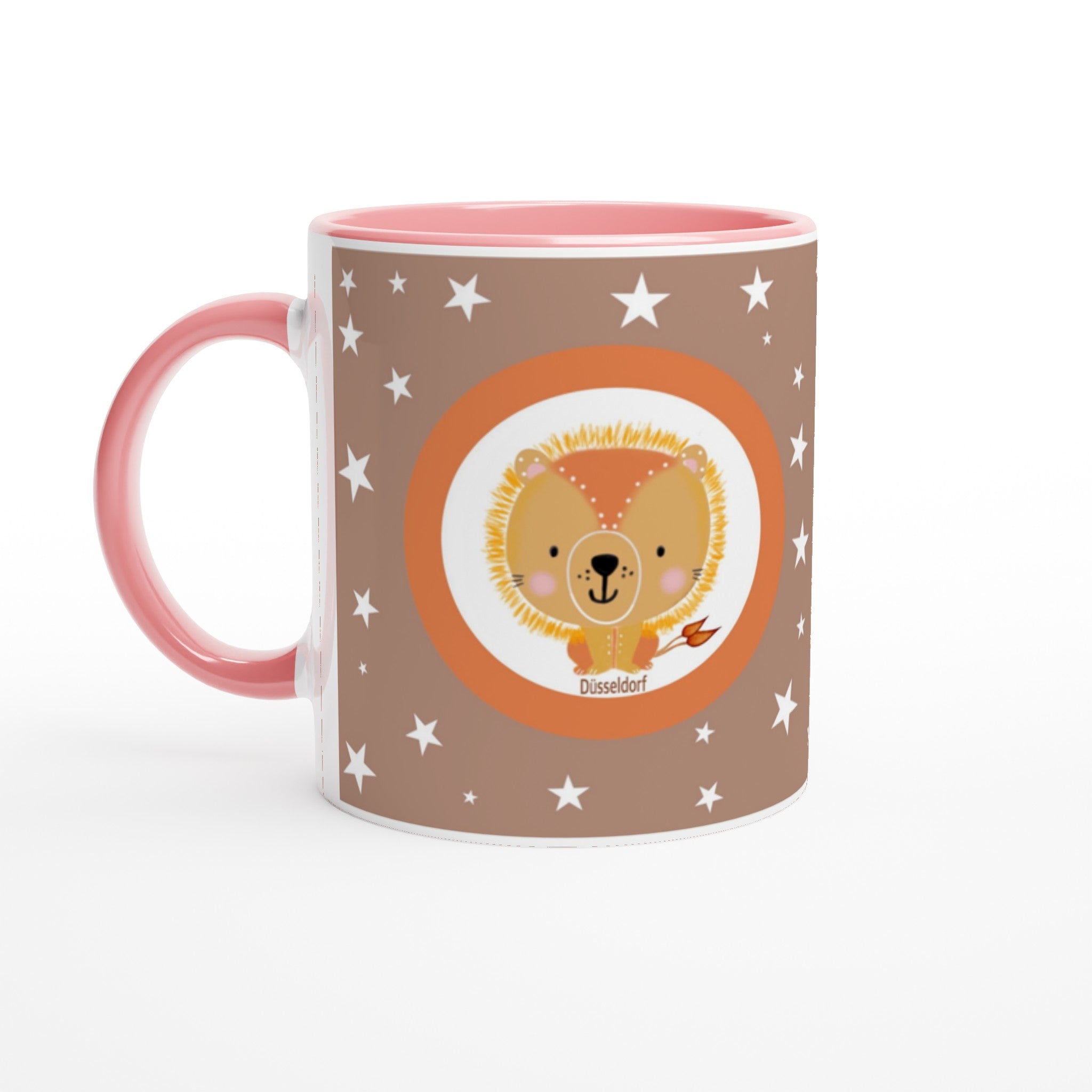 Düsseldorf Kleiner Löwe  - Weiße Keramiktasse 11oz mit Farbe an der Innenseite