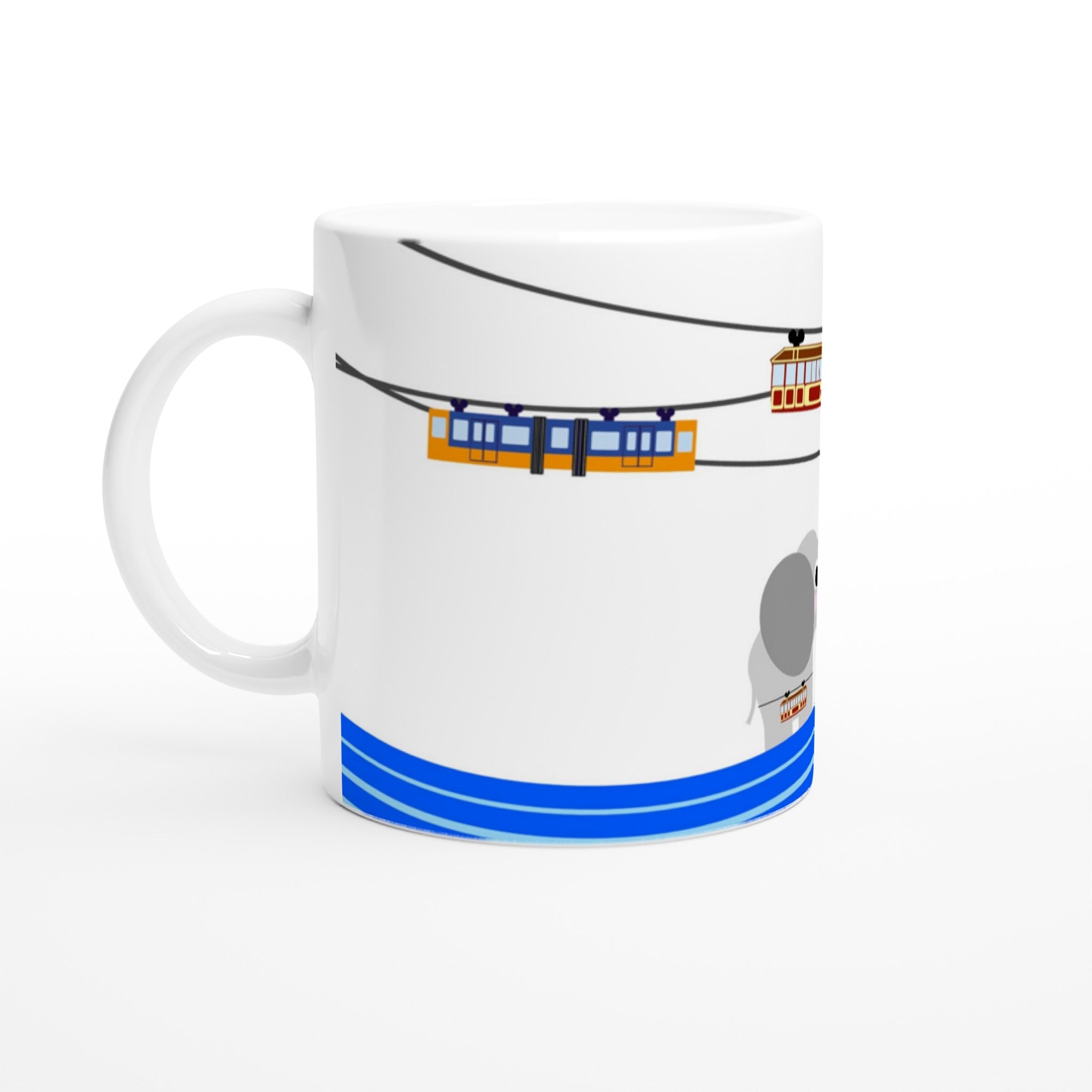 Tasse Tuffi-3 x Generation Schwebebahn Weiße Keramiktasse