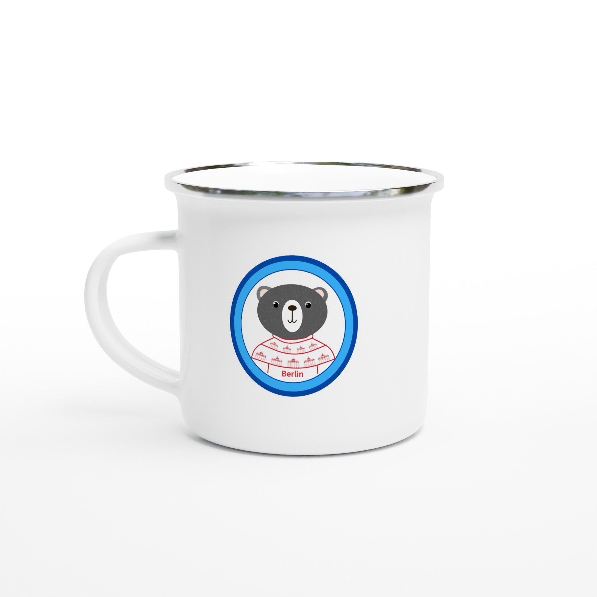 Berlin Kleiner Bär Weiße Emaille-Tasse (12oz)