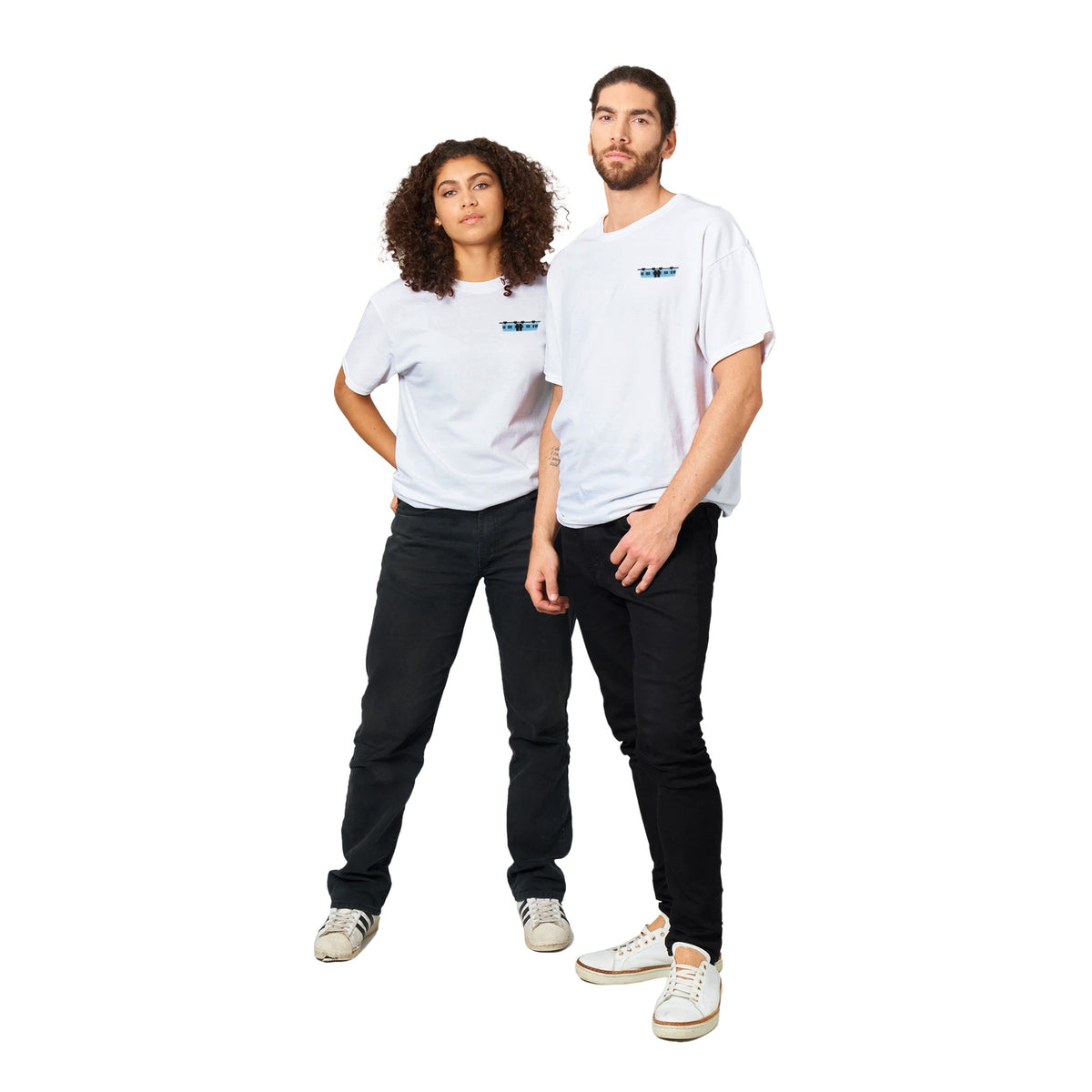 Blaue Schwebebahn Schweres Unisex T-Shirt mit Rundhalsausschnitt