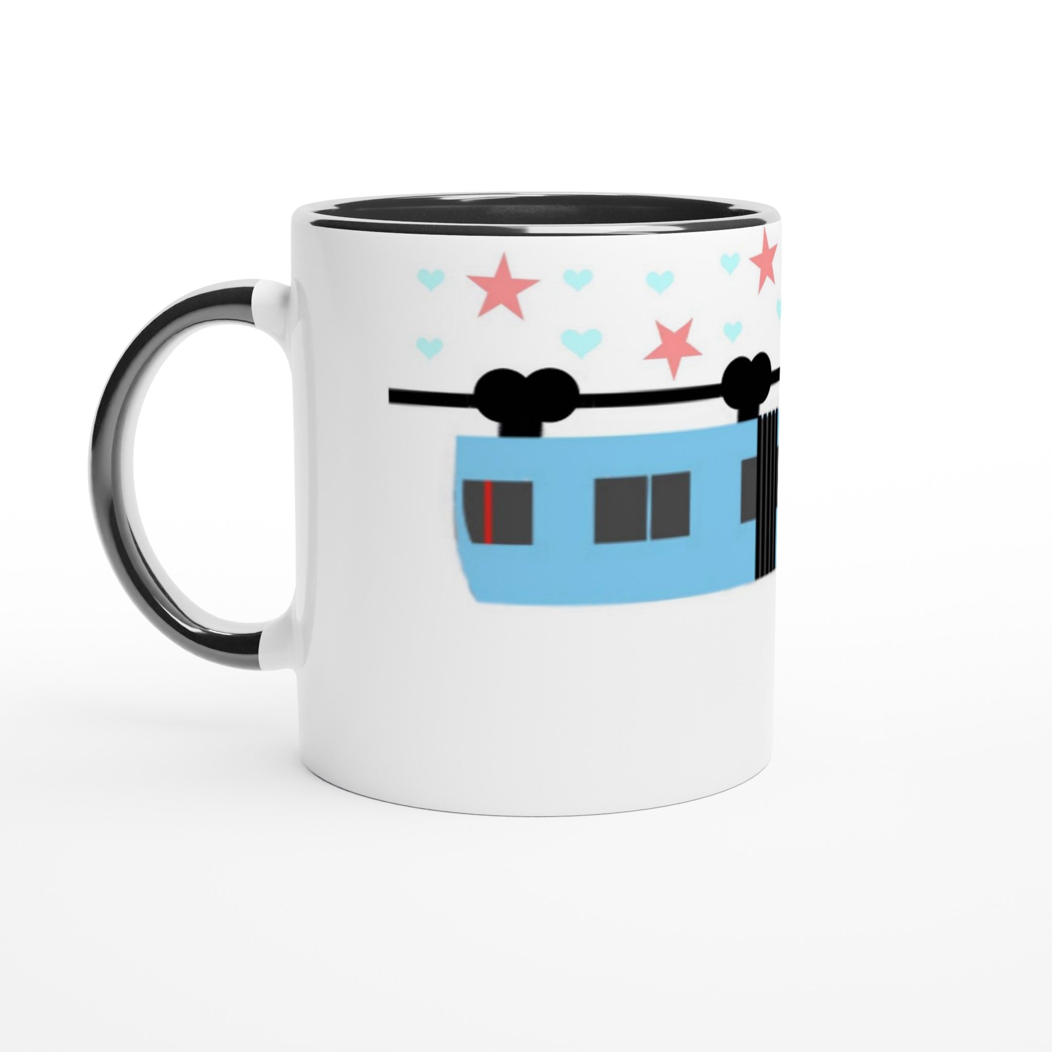 Weiße Keramiktasse 11oz mit Farbe an der Innenseite