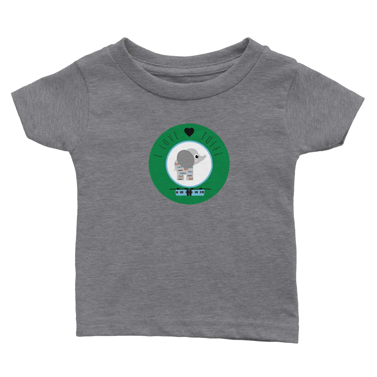 Wuppertal „I love Tuffi“ Klassisches Baby-T-Shirt mit Rundhalsausschnitt