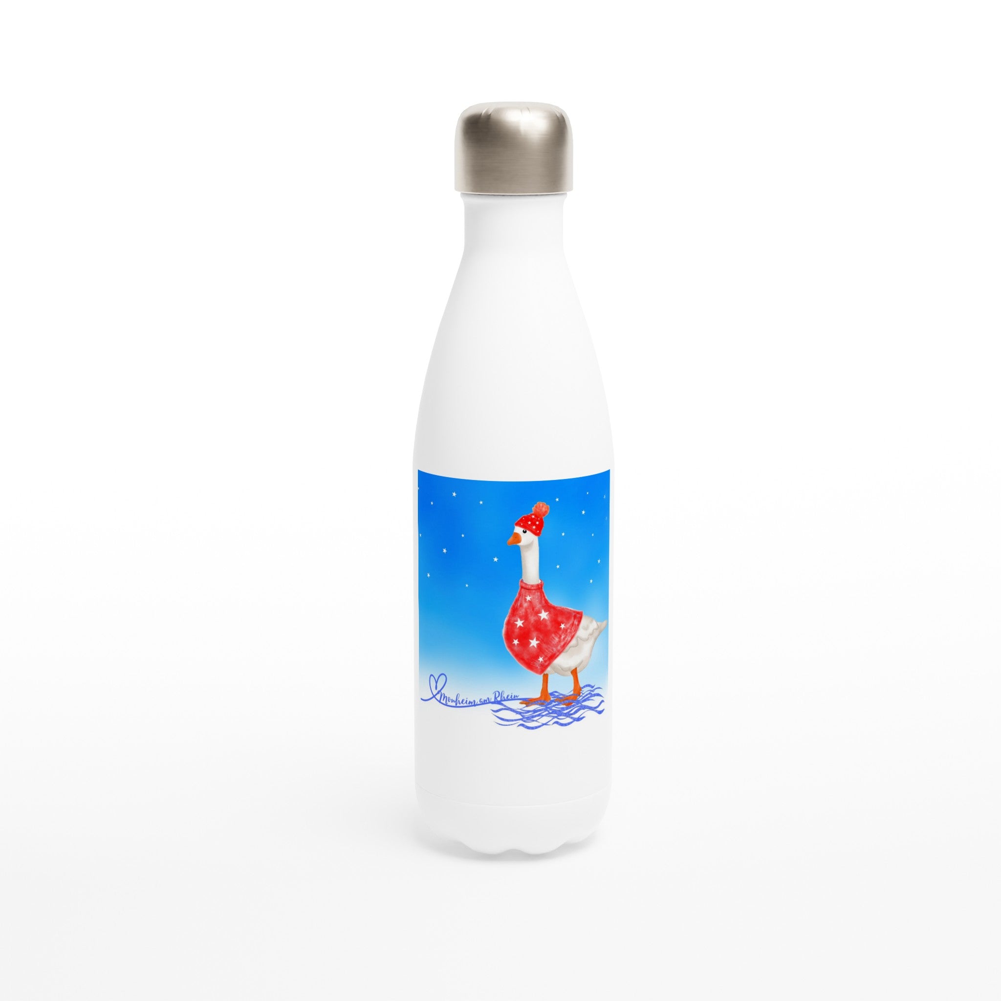 Monheim - Weiße Edelstahl-Wasserflasche (17oz)